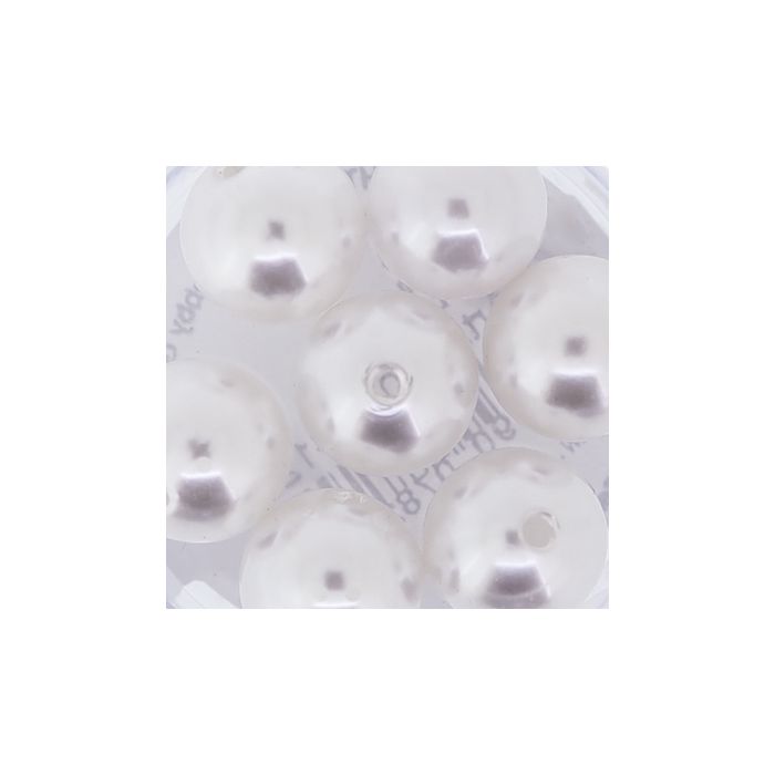 Wachsperlen weiß 12 mm Lochgröße 1 mm 0703-12314 4016490078241  