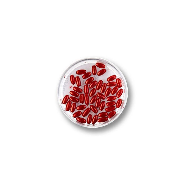 Wachsoliven rot 6x3 mm Lochgröße 0,8 mm, Bild 1 von 2