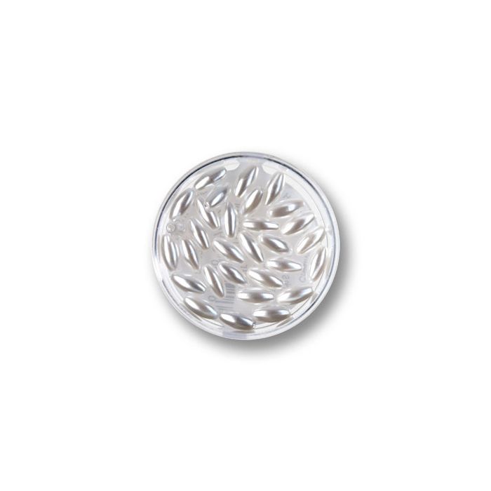 Wachsoliven weiß 8x4 mm Lochgröße 1 mm 0705-0831 4016490016144  
