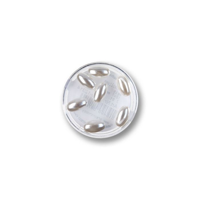Wachsoliven weiß 12x7 mm Lochgröße 1 mm