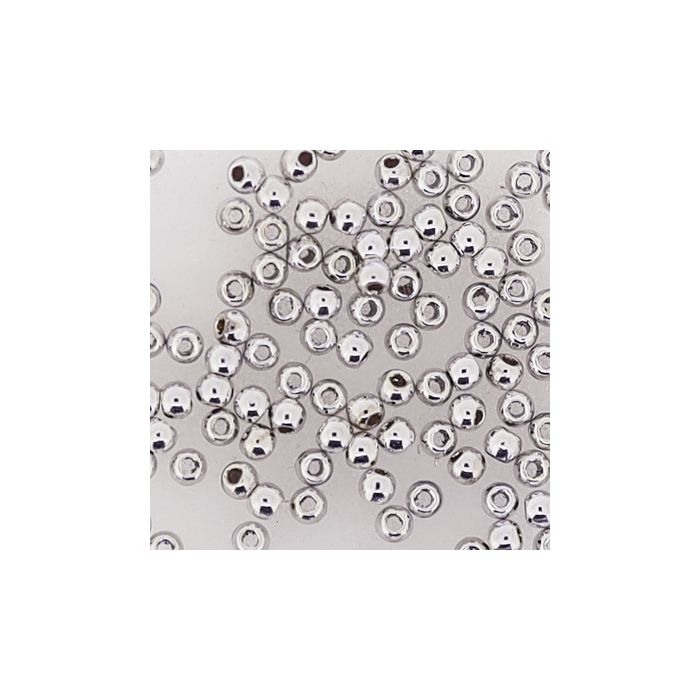 Metallic-Perle silberfb. 2 mm Lochgröße 0,7 mm 0710-02914 4016490083108  