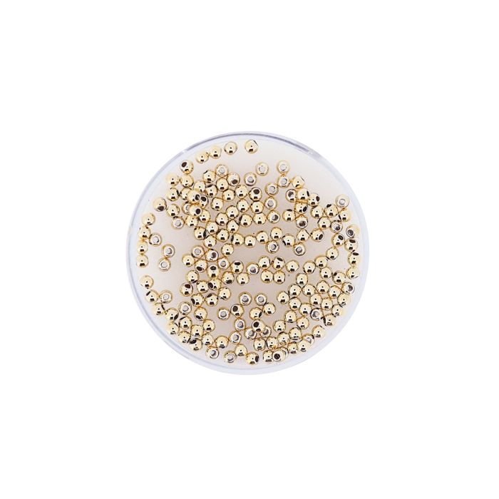 Metallic-Perle goldfb. 2 mm Lochgröße 0,7 mm 0710-02934 4016490083023  
