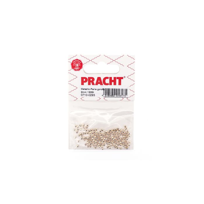 Metallic-Perle goldfb. 2 mm Lochgröße 0,7 mm 0710-0293 4016490016175  