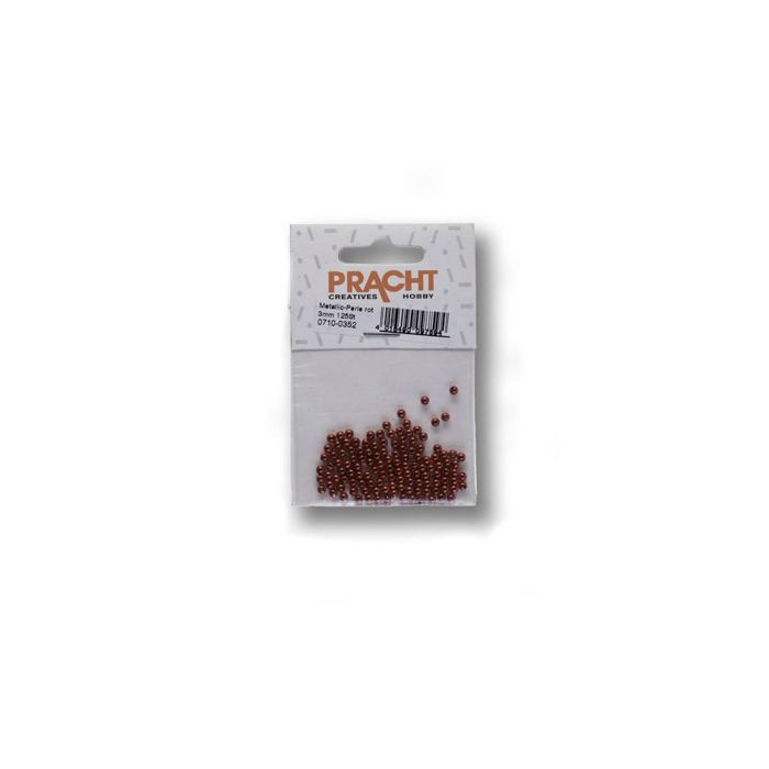 Metallic-Perle rot 3 mm Lochgröße 0,8 mm 0710-0352 4016490097594  