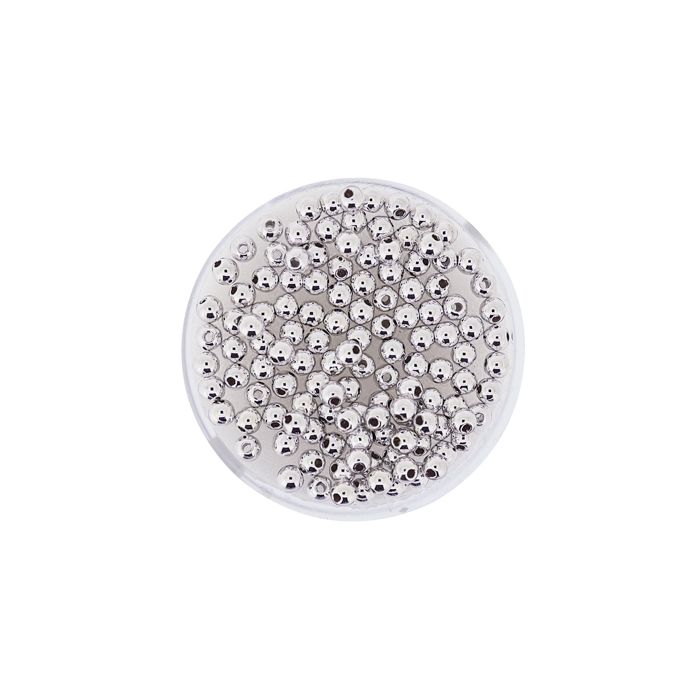 Metallic-Perle silberfb. 3 mm Lochgröße 0,8 mm 0710-03914 4016490083122  