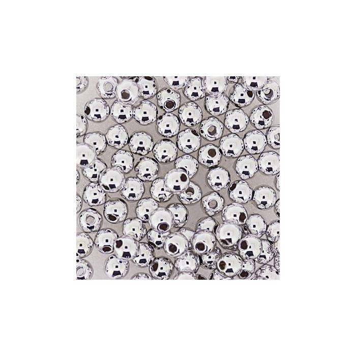 Metallic-Perle silberfb. 3 mm Lochgröße 0,8 mm 0710-0391 4016490016182  