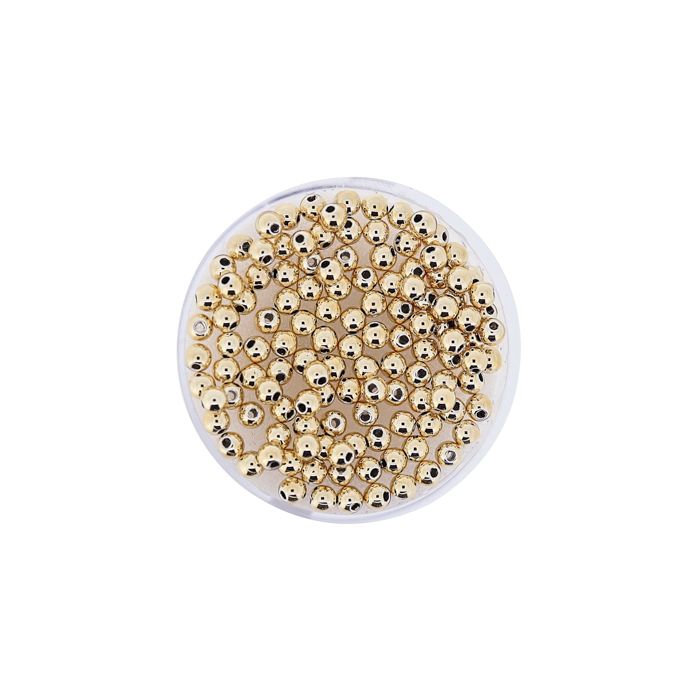 Metallic-Perle goldfb. 3 mm Lochgröße 0,8 mm 0710-03934 4016490083047  