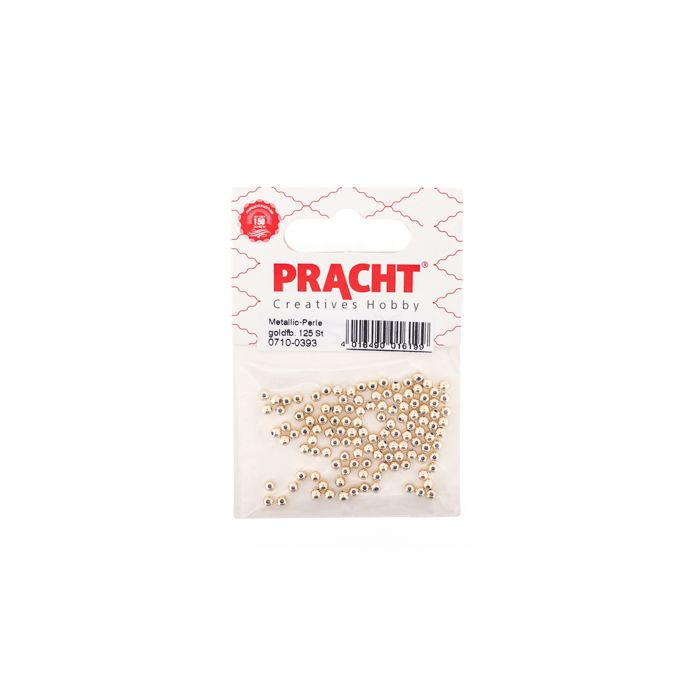 Metallic-Perle goldfb. 3 mm Lochgröße 0,8 mm 0710-0393 4016490016199  