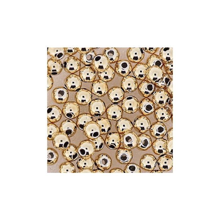 Metallic-Perle goldfb. 3 mm Lochgröße 0,8 mm 0710-0393 4016490016199  
