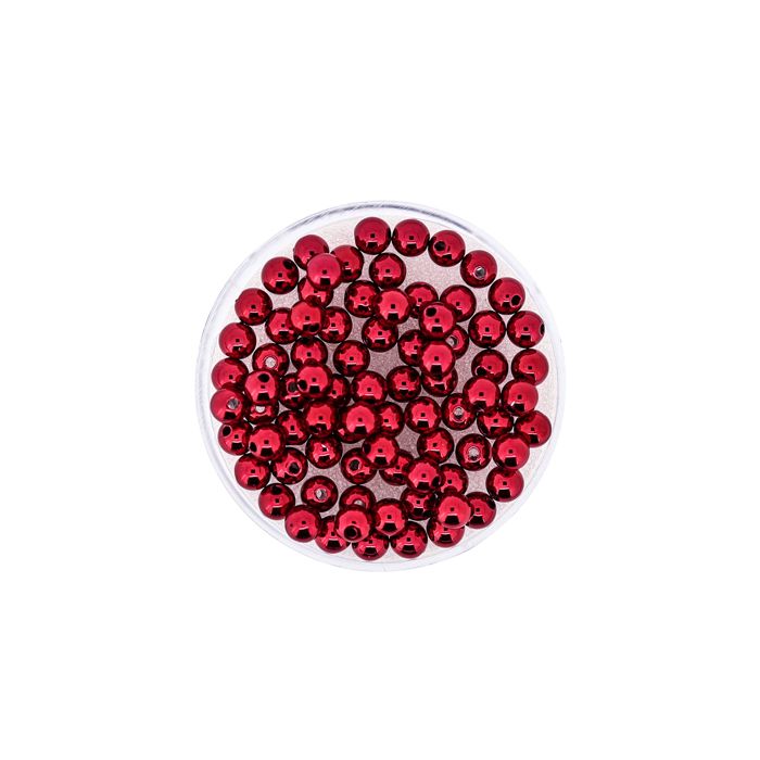 Metallic-Perle rot 4 mm Lochgröße 1 mm 0710-04524 4016490097686  