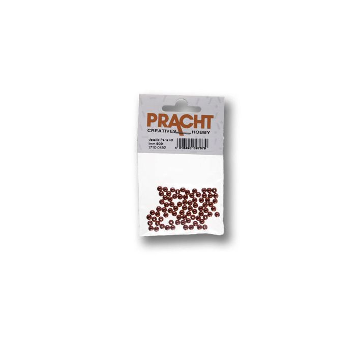 Metallic-Perle rot 4 mm Lochgröße 1 mm 0710-0452 4016490097679  