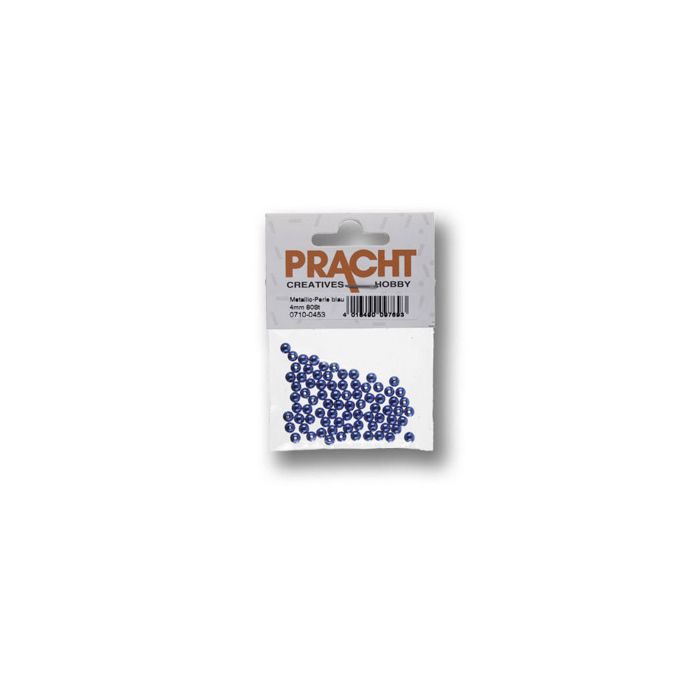 Metallic-Perle blau 4 mm Lochgröße 1 mm 0710-0453 4016490097693  