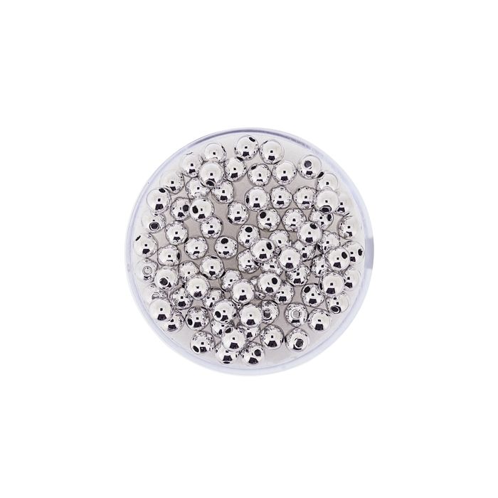 Metallic-Perle silberfb. 4 mm Lochgröße 1 mm 0710-04914 4016490083139  