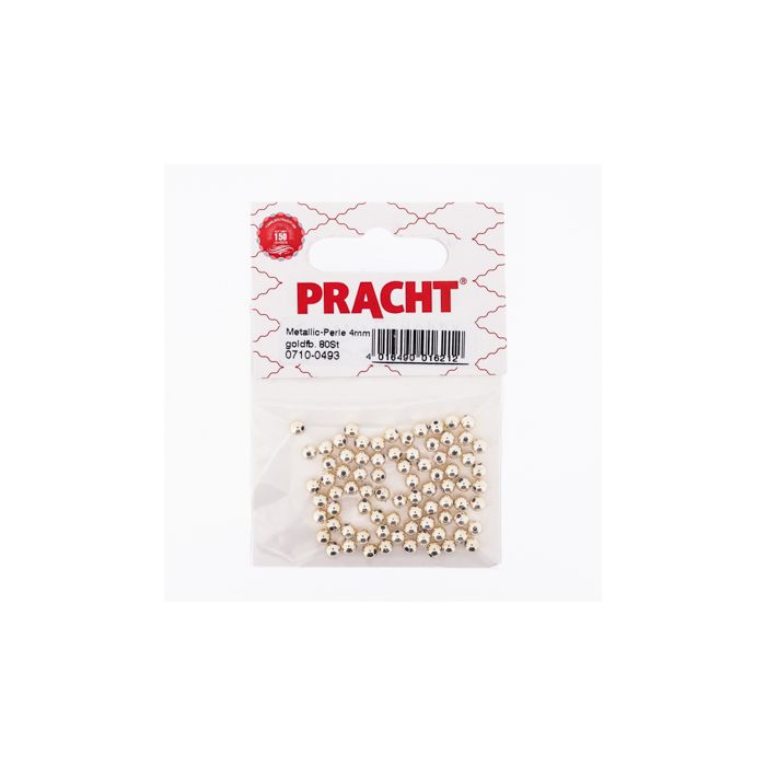 Metallic-Perle goldfb. 4 mm Lochgröße 1 mm, Bild 1 von 2