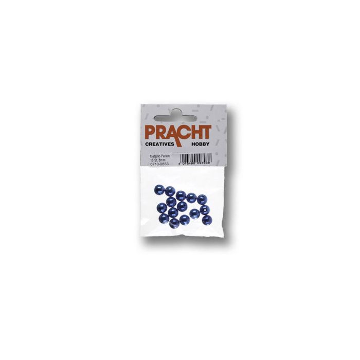 Metallic-Perle blau 8 mm Lochgröße 1 mm 0710-0853 4016490097938  