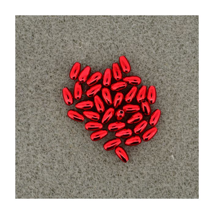 Metallic-Tropfen rot 6x3 mm Lochgröße 0,8 mm 35 St 0713-06524 4016490200543  