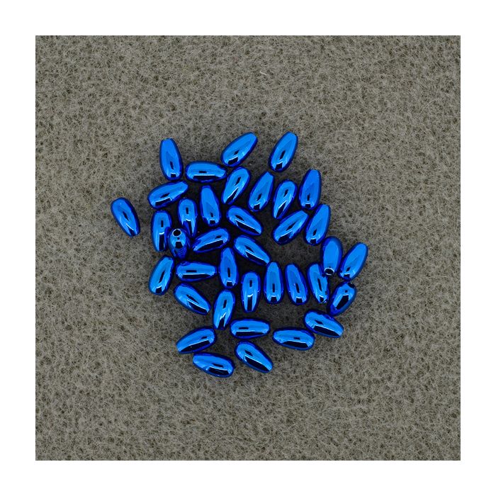 Metallic-Tropfen blau 6x3 mm Lochgröße 0,8 mm 35 St 0713-06534 4016490200567  