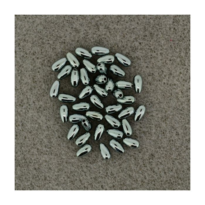 Metallic-Tropfen grau 6x3 mm Lochgröße 0,8 mm 35 St 0713-06544 4016490200581  