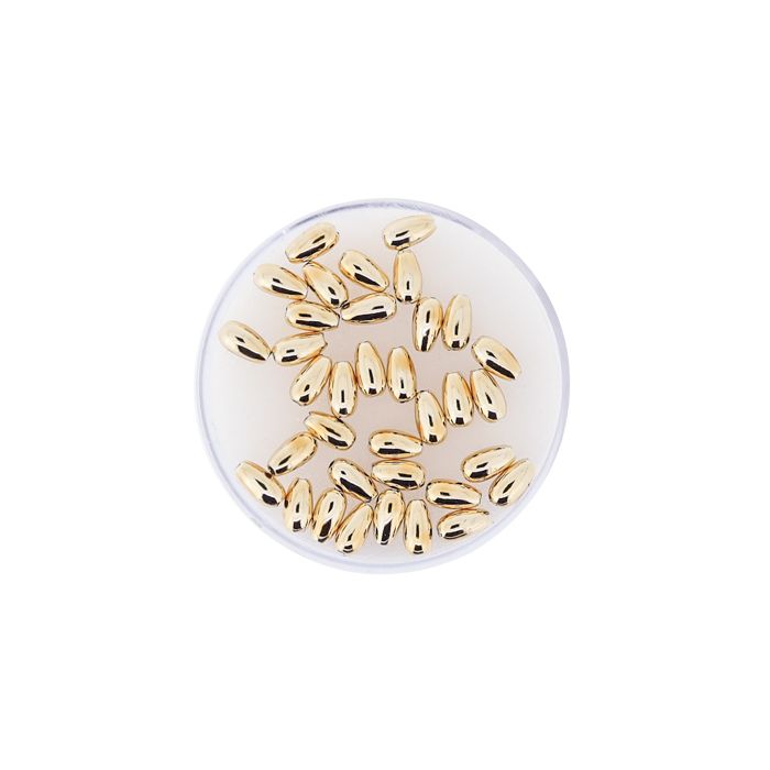 Metallic-Tropfen goldfb. 6x3 mm Lochgröße 0,8 mm 35 Stück, Bild 2 von 3