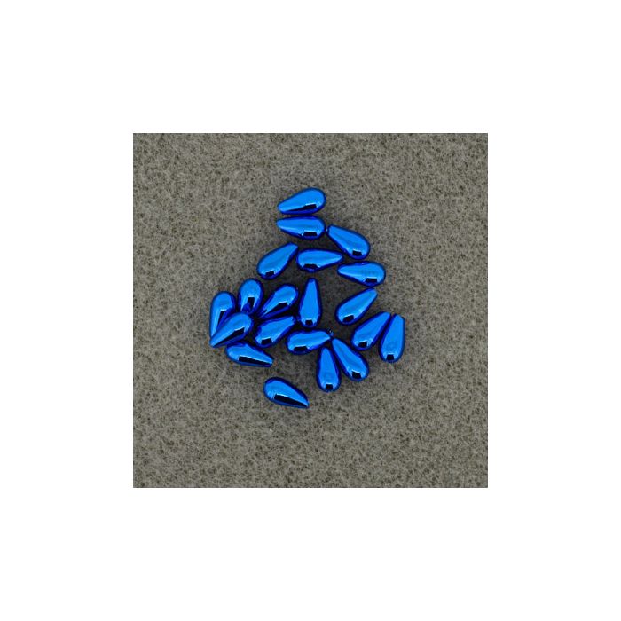 Metallic-Tropfen blau 8x4 mm Lochgröße 1 mm 0713-08534 4016490200642  
