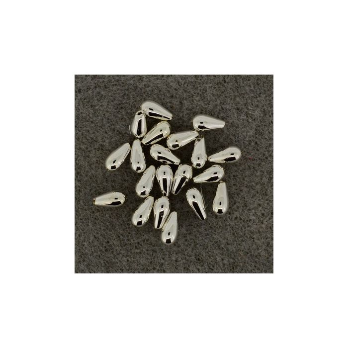 Metallic-Tropfen silberfb. 8x4 mm Lochgröße 1 mm