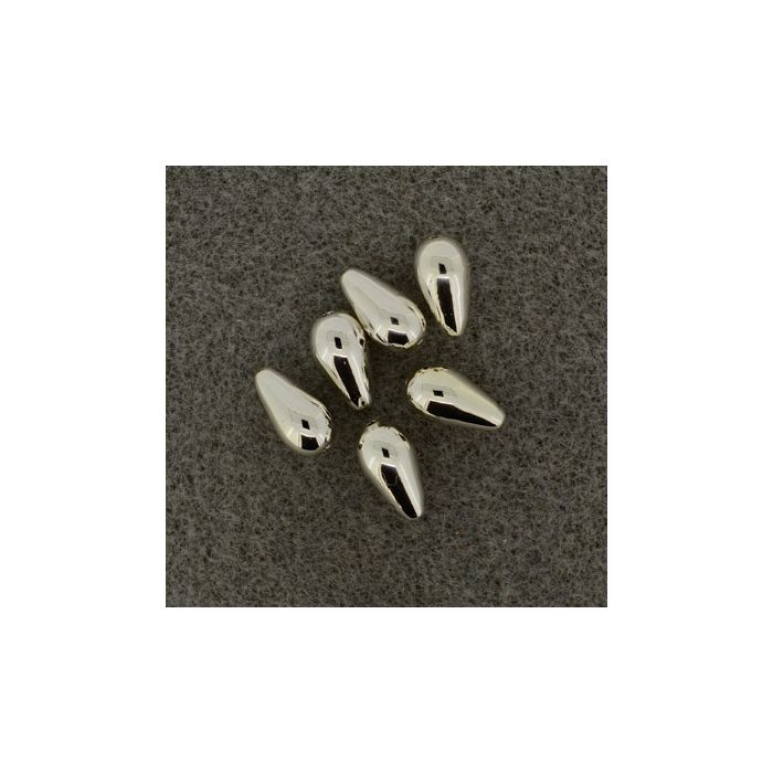 Metallic-Tropfen silberfb. 12x7 mm Lochgröße 1 mm 0713-12914 4016490083344  