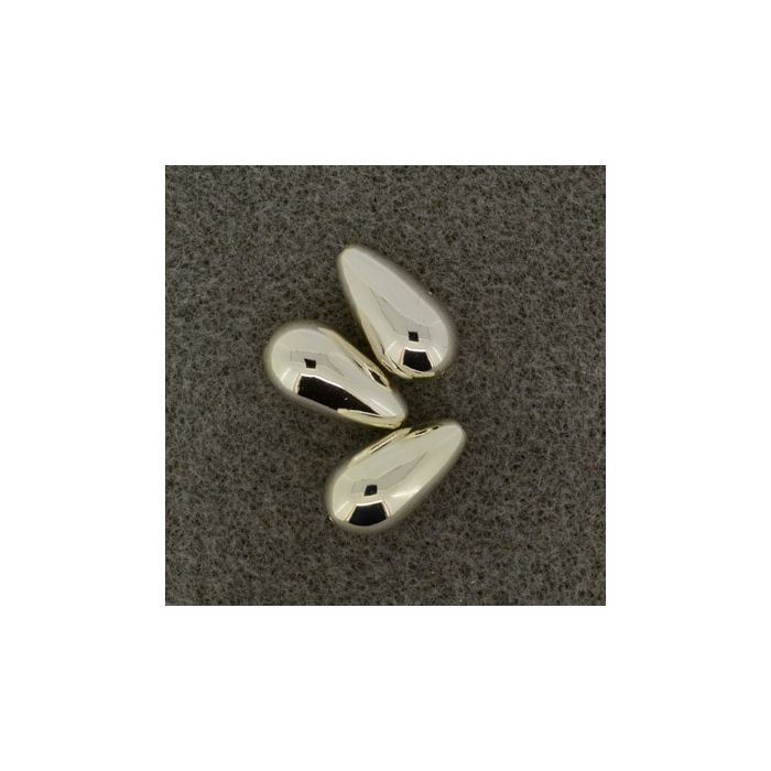 Metallic-Tropfen silberfb. 18x10 mm Lochgröße 1,2 mm 0713-18914 4016490083351  