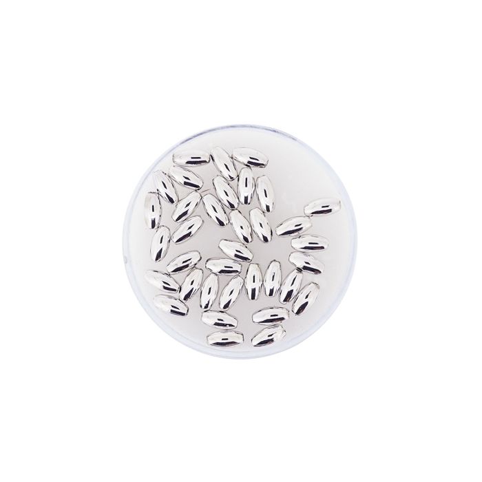 Metallic-Oliven silberfb. 6x3 mm Lochgröße 0,8 mm 35 St 0714-06914 4016490083238  