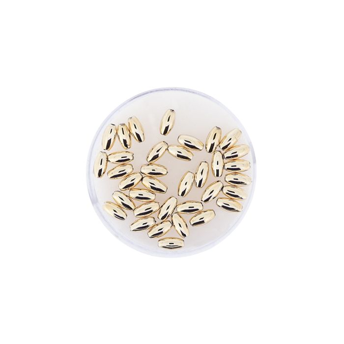 Metallic-Oliven goldfb. 6x3 mm Lochgröße 0,8 mm 35 Stück, Bild 2 von 3