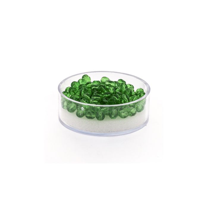 Glasschliffperle transp. hellgrün 4 mm Lochgröße 0,8 mm 100 Stück, Bild 1 von 3