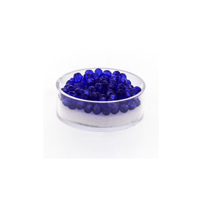 Glasschliffperle transp. azurblau 4 mm Lochgröße 0,8 mm 100 Stück, Bild 1 von 3