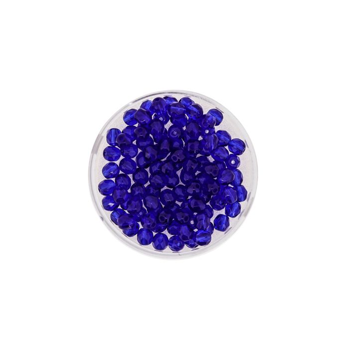 Glasschliffperle transp. azurblau 4 mm Lochgröße 0,8 mm 100 Stück, Bild 2 von 3