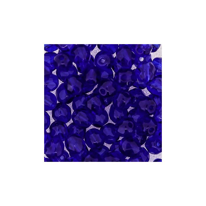 Glasschliffperle transp. azurblau 4 mm Lochgröße 0,8 mm 100 Stück, Bild 3 von 3