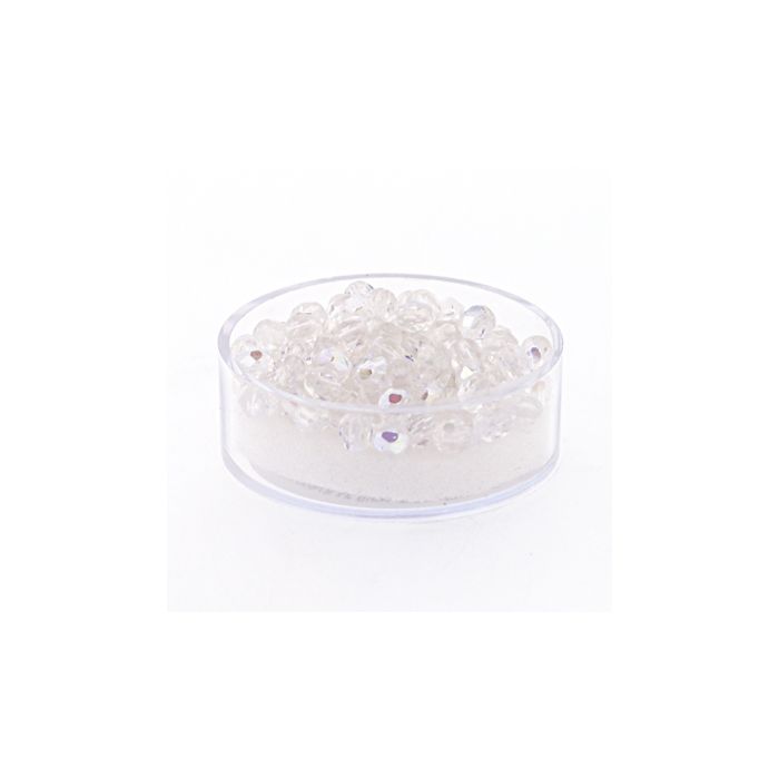 Glasschliffperle bedampft kristall AB 4 mm Lochgröße 0,8 mm 100 Stück, Bild 1 von 3