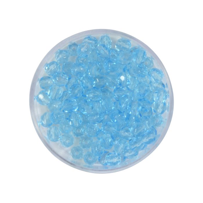 Glasschliffperle transp. aqua 4 mm Lochgröße 0,8 mm 100 St 0730-04184 4016490112785  