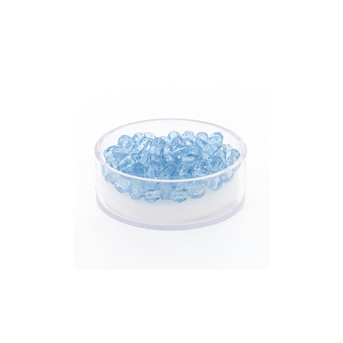 Glasschliffperle transp. aqua 4 mm Lochgröße 0,8 mm 100 St 0730-04184 4016490112785  