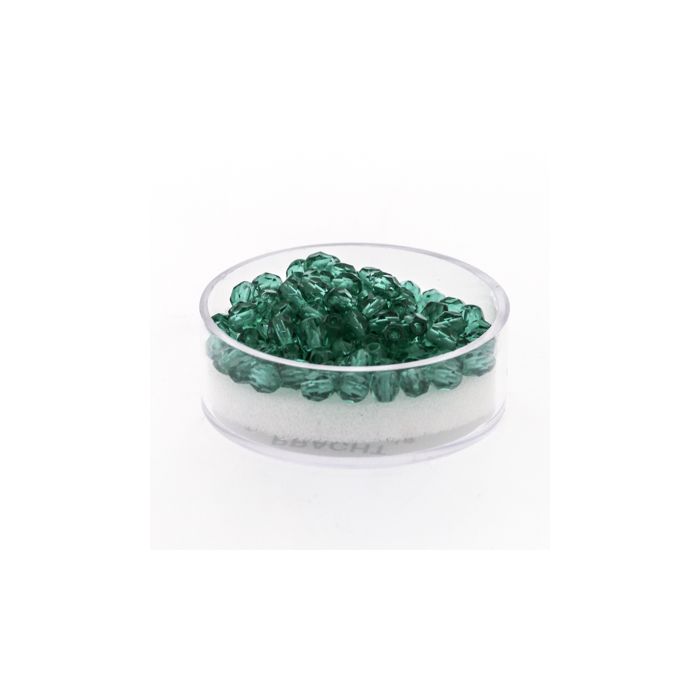 Glasschliffperle transp. emerald 4 mm Lochgröße 0,8 mm 100 St 0730-04194 4016490112792  