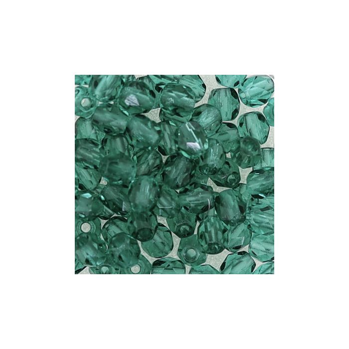 Glasschliffperle transp. emerald 4 mm Lochgröße 0,8 mm 100 St 0730-04194 4016490112792  