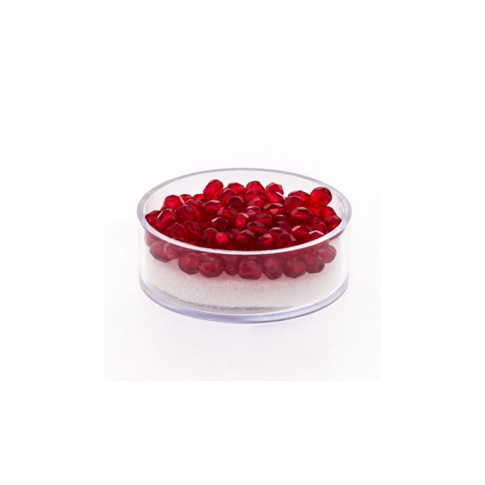 Glasschliffperle transp. rubin 4 mm Lochgröße 0,8 mm 100 Stück, Bild 1 von 3