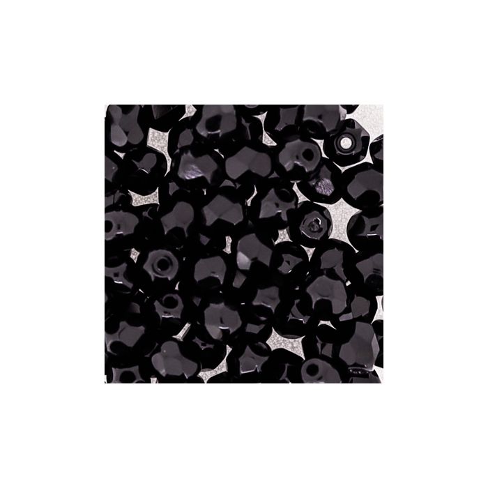 Glasschliffperle schwarz satt 4 mm Lochgröße 0,8 mm 100 Stück, Bild 3 von 3
