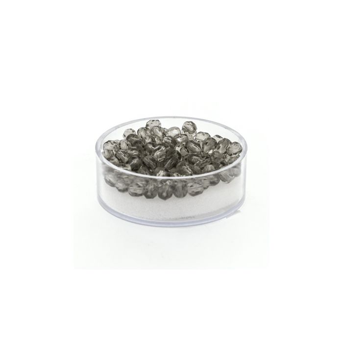 Glasschliffperle transp. rauchgrau 4 mm Lochgröße 0,8 mm 100 St 0730-04464 4016490133414  