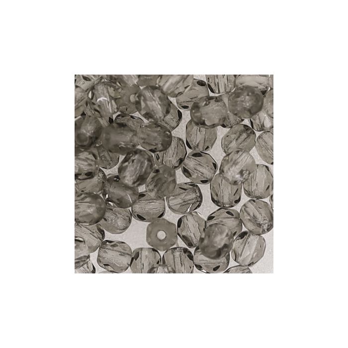 Glasschliffperle transp. rauchgrau 4 mm Lochgröße 0,8 mm 100 St 0730-04464 4016490133414  