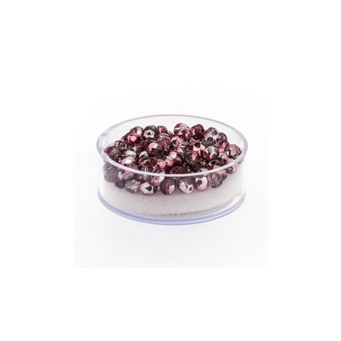 Glasschliffperle halbbedampft kupfer 4 mm Lochgröße 0,8 mm, Bild 1 von 3