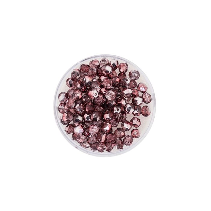 Glasschliffperle halbbedampft kupfer 4 mm Lochgröße 0,8 mm, Bild 2 von 3