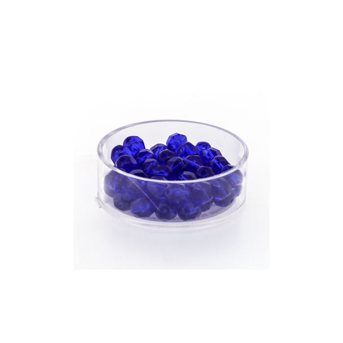 Glasschliffperle transp. azurblau 6 mm Lochgröße 1 mm 50 St 0730-06044 4016490113034  