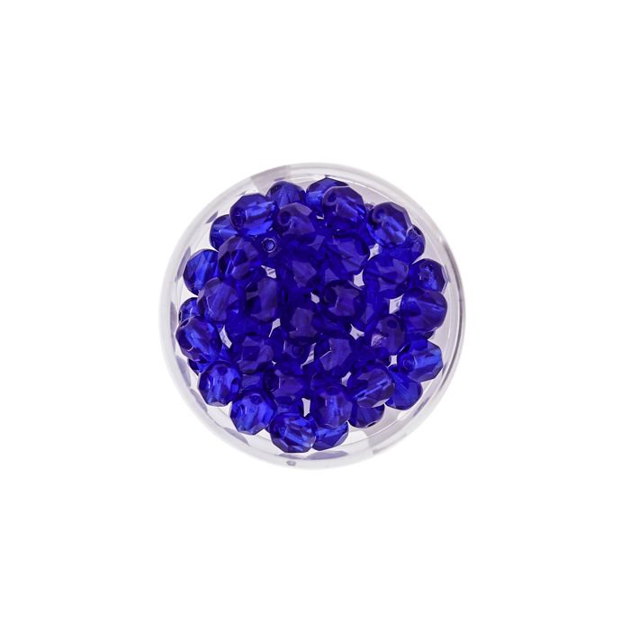 Glasschliffperle transp. azurblau 6 mm Lochgröße 1 mm 50 St 0730-06044 4016490113034  