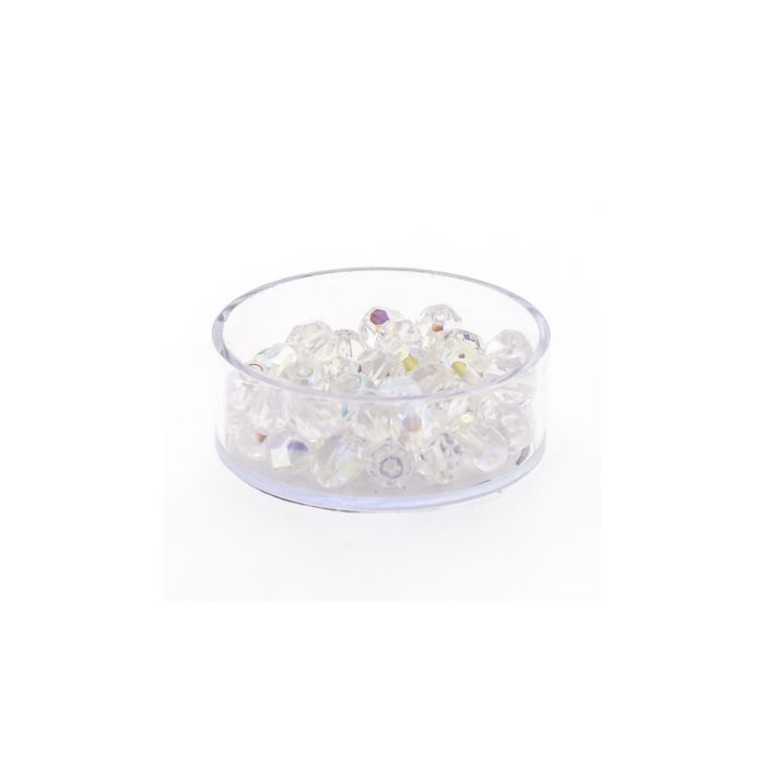 Glasschliffperle bedampft kristall AB 6 mm Lochgröße 1 mm 50 St 0730-06144 4016490113119  