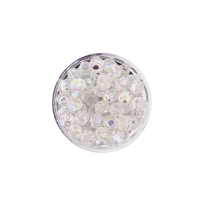 Glasschliffperle bedampft kristall AB 6 mm Lochgröße 1 mm 50 St 0730-06144 4016490113119  