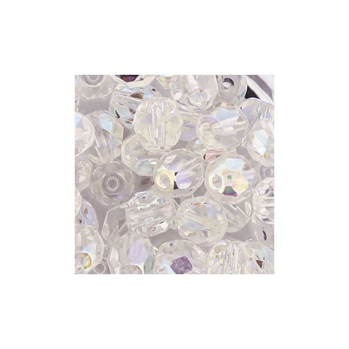 Glasschliffperle bedampft kristall AB 6 mm Lochgröße 1 mm 50 St 0730-06144 4016490113119  