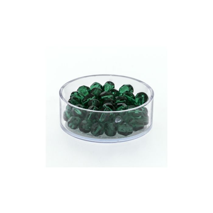 Glasschliffperle transp. emerald 6 mm Lochgröße 1 mm, Bild 1 von 3
